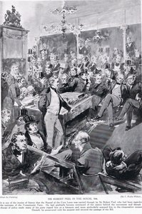 Sir Robert Peel a házban, 1846, illusztráció a 