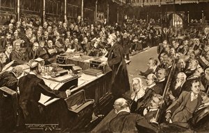 A lordok és az alsóháziak, akik fogadták Őfelsége előzetes nyilatkozatát, a "The Illustrated London News"-ból, 1902