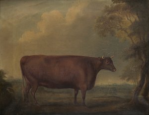 Vörös devoni üszők tájban, 1812 körül (olaj, vászon)