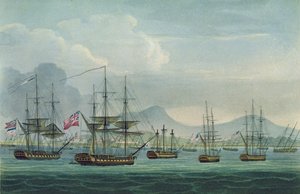 A Maria Riggersbergen elfoglalása 1806. október 18-án, J. Bailey vésette J. Ralfe „The Naval Chronology of Great Britain” című művéhez, 1820-ban.