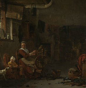 Parasztasszony fonó alkotó: Thomas Wijck