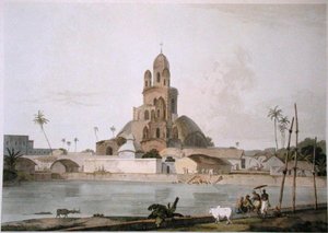 Govinda Ram Mittee pagodája, Kalkutta, V. tábla a „Keleti táj”-ból, 1800-ban (színes akvatinta)