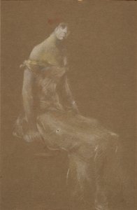 Rózsaszín ruhás hölgy portréja #3 alkotó: Thomas Wilmer Dewing