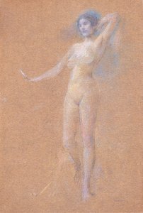 Álló akt figura egy lány alkotó: Thomas Wilmer Dewing