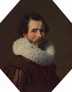 Egy díszes fodrot viselő úriember portréja, 1627.