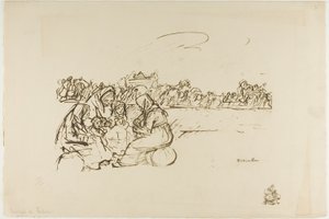 Evakuáltak Verdunból, harmincadik tábla az Actualitésből alkotó: Théophile Alexandre Pierre Steinlen