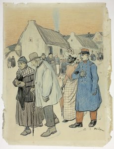 Utcai jelenet két párral alkotó: Théophile Alexandre Pierre Steinlen
