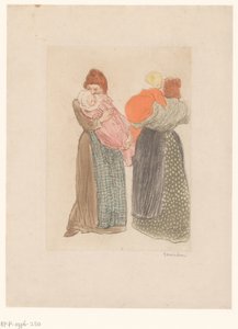Két anya gyermekekkel Les deux meres alkotó: Théophile Alexandre Steinlen (signed by artist)