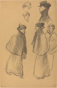 Ábratanulmányok [recto], 19. század vége-XX. század eleje. alkotó: Théophile Alexandre Steinlen