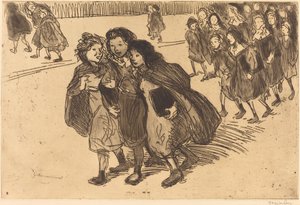 Lányok az iskolából Az iskolából kikerülő lányok, 1911. alkotó: Théophile Alexandre Steinlen