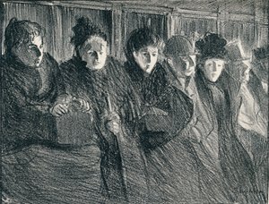 Inside A Tramcar, 1896, 1898 alkotó: Théophile Alexandre Steinlen
