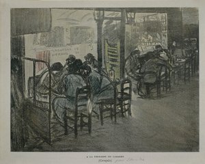 Párizs a kávézó teraszán, Theophile Alexandre Steinlen, vázlat alkotó: Théophile Alexandre Steinlen