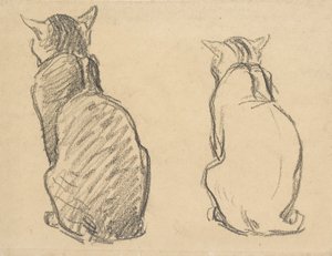 Két tanulmány egy macskáról, 20. század eleje alkotó: Théophile Alexandre Steinlen