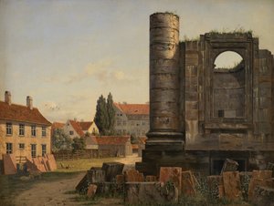 Kilátás a Marmorpladsenre, a befejezetlen koppenhágai Frederik-templom romjaira