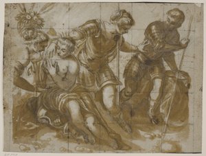 Minerva, Mars és Vénusz Jacopo Tintoretto festménye után a Sala dell’Anticollegio-ban, a velencei Dózse-palotában alkotó: Tiberto Tinelli