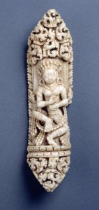 Faragott Daikini, a tantrikus szertartásokon használt csontkötény része, tibeti, 18. század (emberi csont)