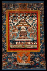 Megemlékezés Thangka a Bhimaratha rítushoz, 1850-75 (Ásványi pigmentek pamutszöveten) alkotó: Tibetan School