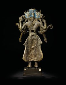 Ekadashalokeshvara szobor alkotó: Tibetan School