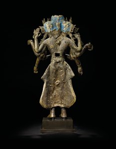 Ekadashalokeshvara szobor alkotó: Tibetan School