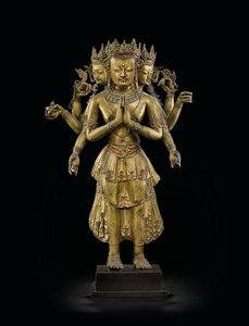 Ekadashalokeshvara szobor alkotó: Tibetan School