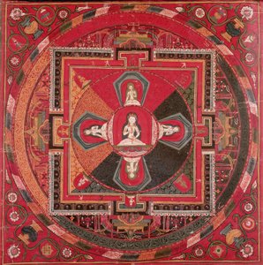 Vadzsrasattva Mandala thangka (guache textilre) alkotó: Tibetan School