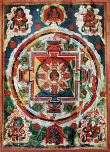 A Négy Mennyei Királyként ismert tibeti mandala, a tibeti civilizáció