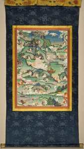 Jelenet Milarepa Thangka életéből, 18. század végén. alkotó: Tibetan culture