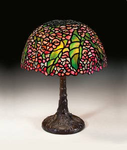 Pony Begonia asztali lámpa, 1910 körül (ólomüveg és bronz)
