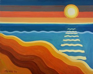 Ocean Sunset, 2024 (olaj, tábla) alkotó: Tilly Willis