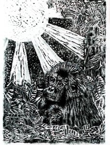 A dzsungeli gorilla-család