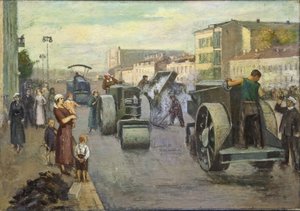 Moszkva rekonstrukciója par Pustovalov, Timofei Ermilovich (1891-1944). Olaj, vászon, mérete: 82x115 alkotó: Timofei Ermilovich Pustovalov