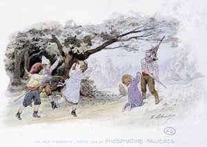 Gyermekjátékok: háborús gyerekek, katonák - dess. de Lobrichon, szerk. írta: Phosphatine Falières, v.1920