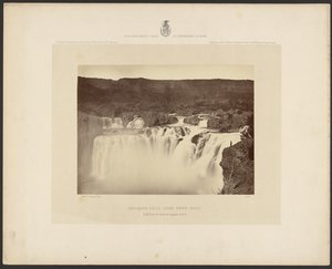 Shoshone Falls, Snake River, Idaho, teljes oldalnézeti kilátás a felső szinten alkotó: Timothy H. OSullivan