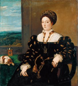 Eleonora Gonzaga (Gonzaga), Urbino hercegnő portréja Tiziano Vecellio Tizianus nevű festménye (kb. 1490-1576) alkotó: Tiziano Vecelli