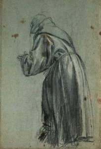 Tanulmány Szent Ferenc ábrázolására (szén) alkotó: Titian (c.1488 1576)