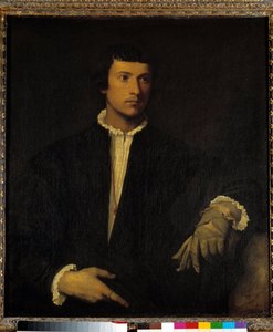 The Man with a Glove, 1520 körül (olaj, vászon) alkotó: Titian (c.1488 1576)