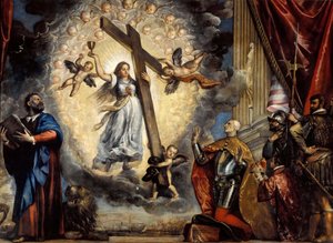Antonio Grimani dózsa a hit előtt térdelt, 1555 és 1576 között. alkotó: Titian