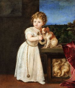 Német: Clarissa Strozzi (1540-1581) kétéves korában Clarissa Strozzi portréja alkotó: Titian