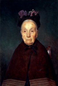 Tito Lessi (1858-1917) öregasszony portréja, olajtábla, 33x22 cm, 1897 körül