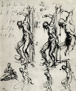 Vázlatok a bresciai Szent Sebestyénhez, c1518, 1937 alkotó: Tiziano Vecelli