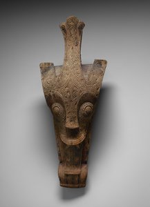 Singát ábrázoló házhomlokzati dísz, 1875-1900 körül (fa) alkotó: Toba Batak Culture