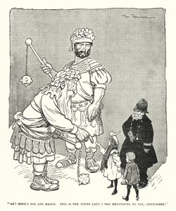 "Ah! Itt van Góg és Magog, ez az a fiatal hölgy, akit említettem önöknek, uraim" (litho) alkotó: Tom Browne