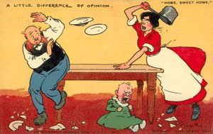 Otthon édes otthon, a véleménykülönbség (chromolitho) alkotó: Tom Browne