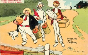 Három férfi egy csónakban (színes litográfia) alkotó: Tom Browne