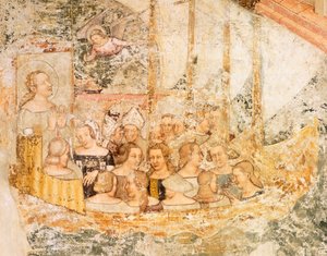 Hajózás Róma felé, részlet a Szent Orsolya történeteiből, Tommaso da Modena (1326-1379), freskó, részlet, Santa Caterina templom, Treviso alkotó: Tomaso da (late 15th century) Modena