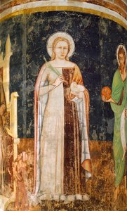 Szent Ágnes, Tommaso da Modena (1326-1379), freskó, San Nicolo-templom, Treviso