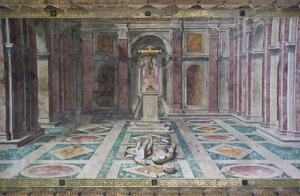 A kereszténység diadala, Konstantin szobájában, Raphael Rooms, 1585 körül (freskó)