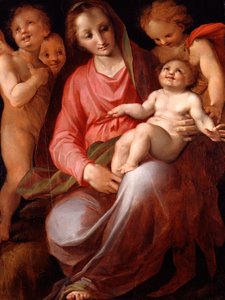 Madonna és gyermeke Szent János csecsemővel, 1570. alkotó: Tommaso Manzuoli