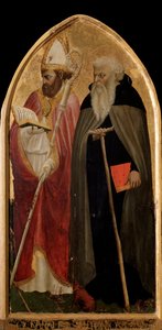 San Giovenale Triptichon: jobb oldali tábla Nagy Szent Antal és Szent Juvenallal (Giovenale) - oltárkép alkotó: Tommaso Masaccio