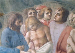 Szent Péter megkeresztelkedett a neofitákban Részlet arcokról a tömegben, 1427 körül freskó lásd még 63311 alkotó: Tommaso Masaccio